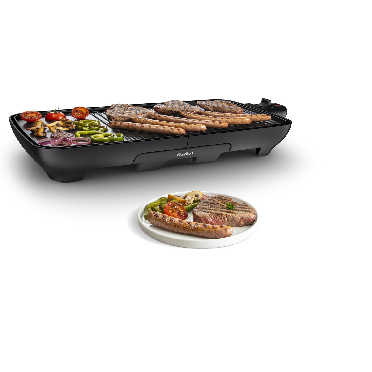 tefal-malaga-tg3918-tischgrill-elektrogrill-2000w-2-3-grill-1-3-teppanyaki-planc image 3