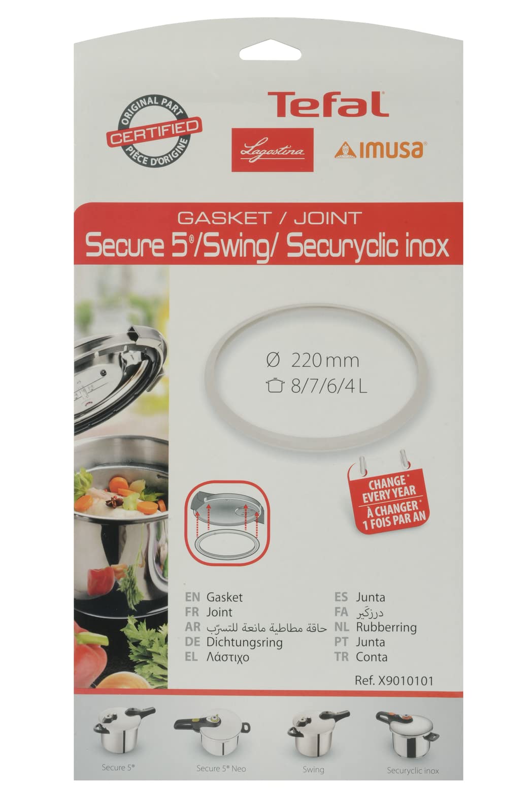 tefal-x90101-dichtungsring-f-r-secure-5-schnellkochtopf-22-cm-silikon-wei image 4