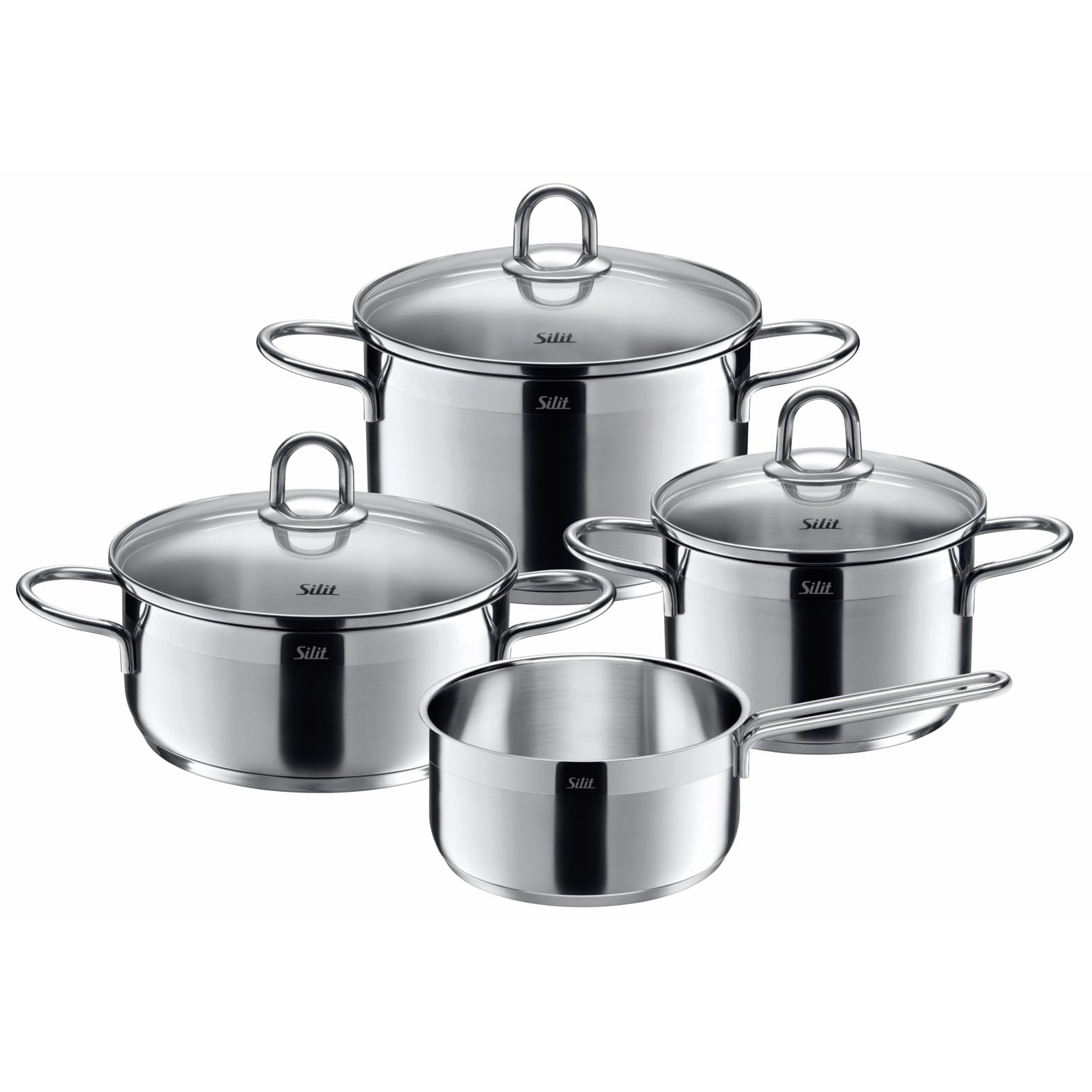 silit-diamant-topfset-induktion-4-teilig-kochtopf-set-mit-glasdeckeln-edelstahl- image 1
