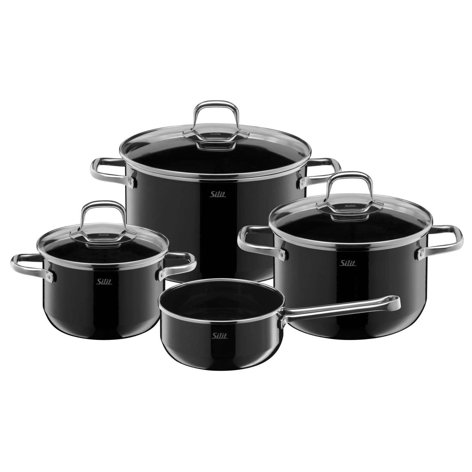 silit-elegance-line-topfset-induktion-4-teilig-kochtopf-set-mit-glasdeckel-silar image 1