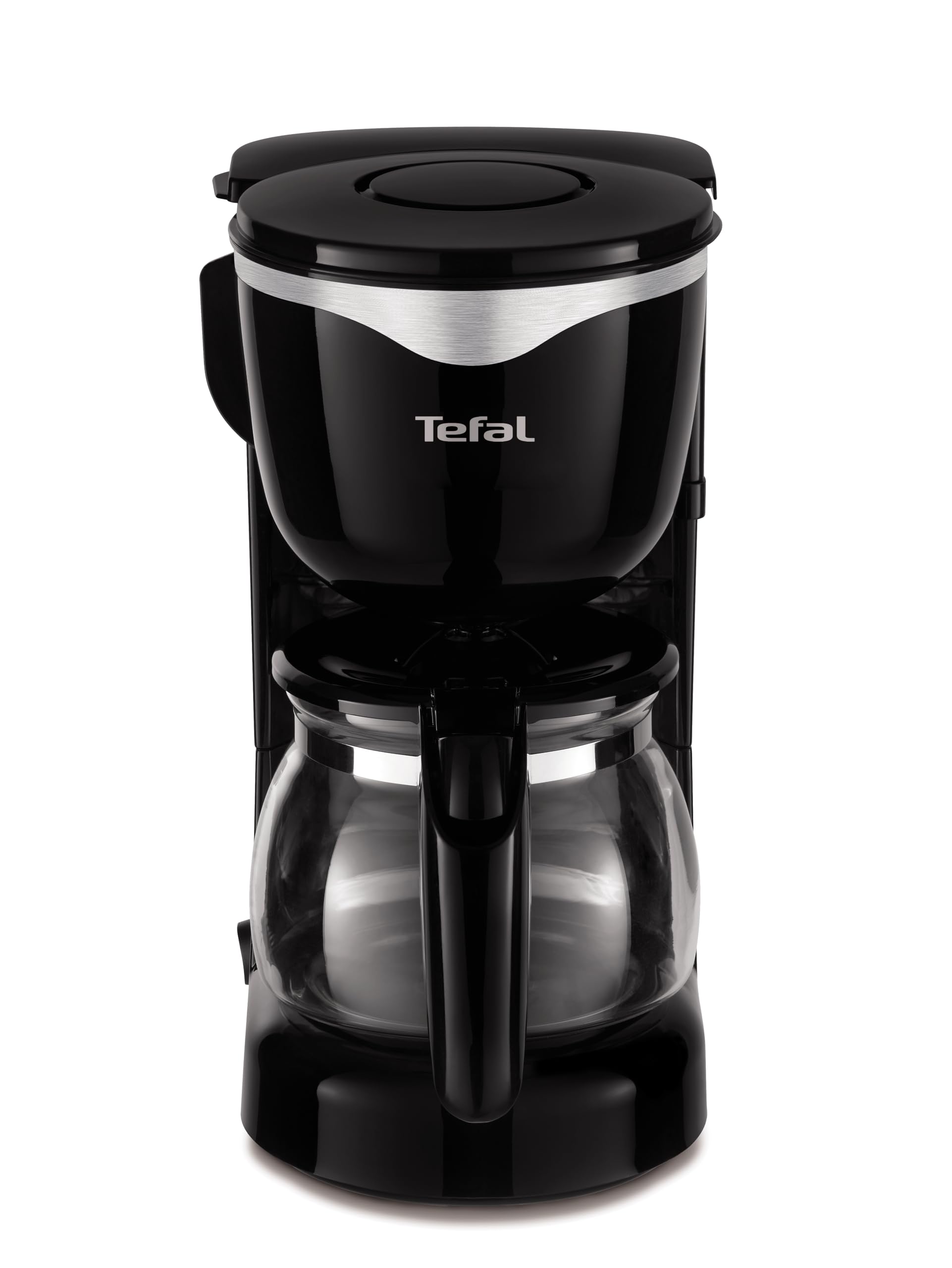 tefal-cm3408-glas-kaffeemaschine-mini-6-tassen-600-w-tropf-stopp-edelstahl-schwa image 1