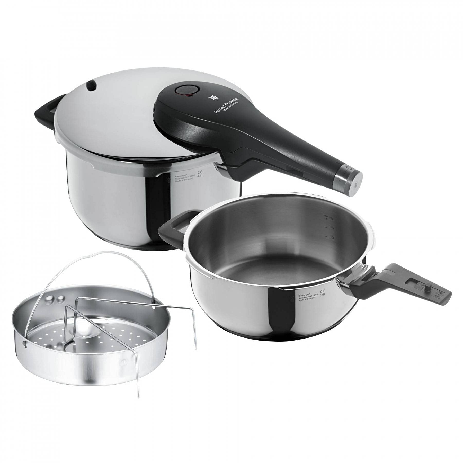 wmf-perfect-premium-schnellkochtopf-set-3-teilig-4-5-l-3-0-l-mit-einsatz-set-22- image 2