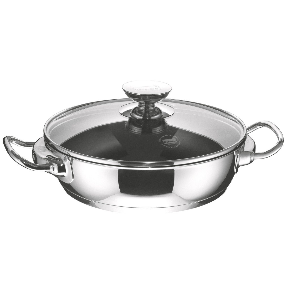 berndes-schmorkasserolle-28-cm-mit-glasdeckel-beschichtete-servierpfanne-mit-hoh image 1