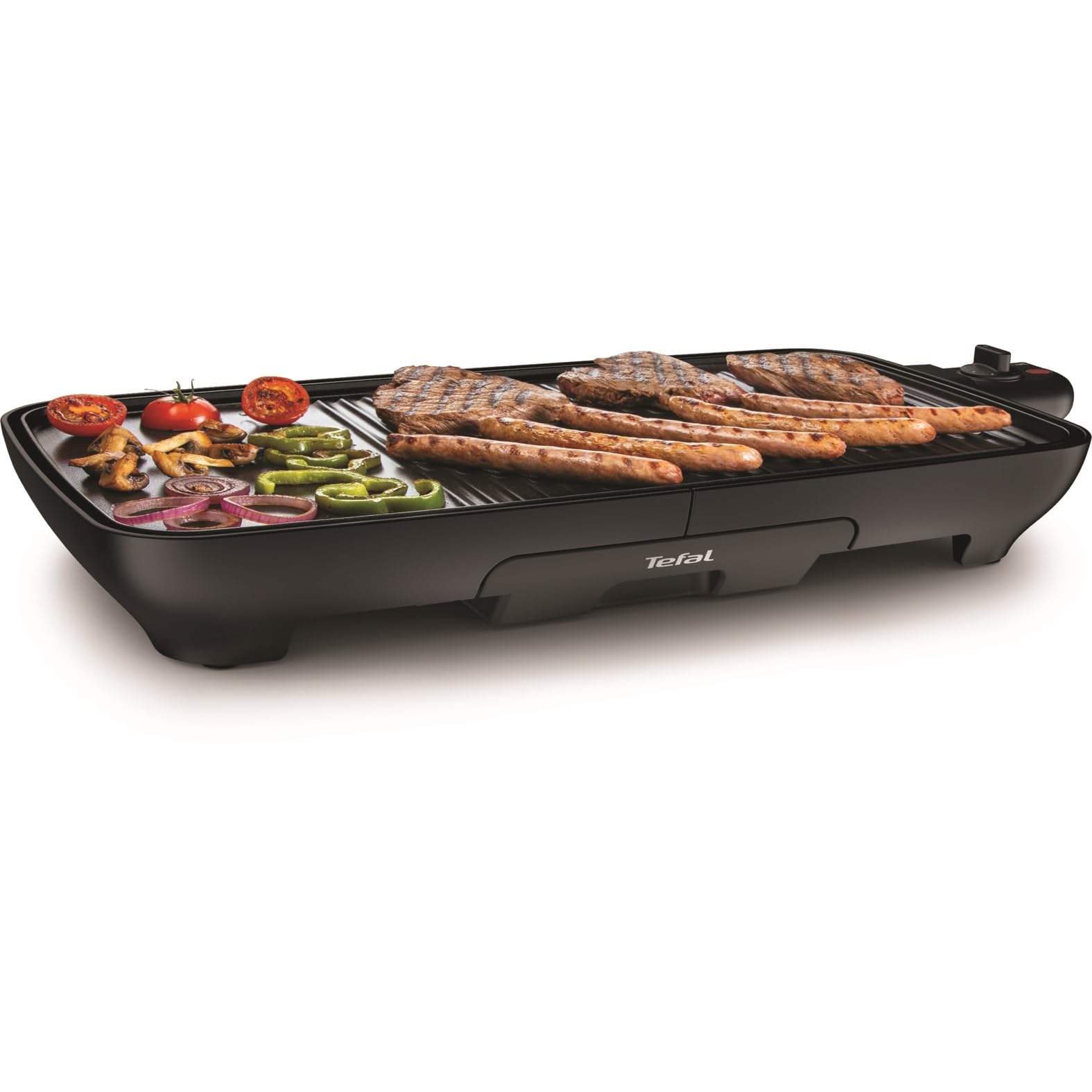 tefal-malaga-tg3918-tischgrill-elektrogrill-2000w-2-3-grill-1-3-teppanyaki-planc image 2