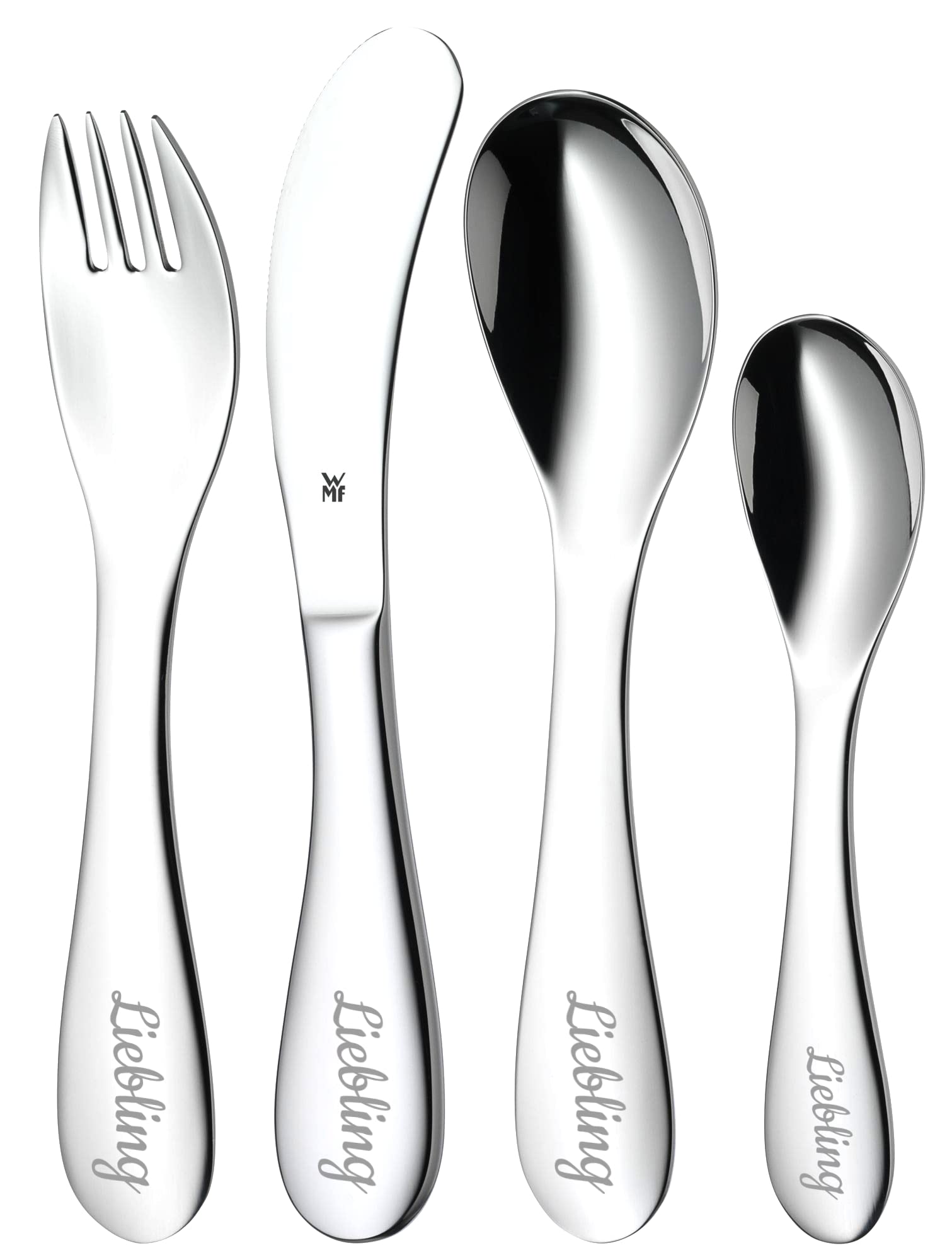 wmf-knuddel-kinderbesteck-4-teilig-mit-namensgravur-personalisiertes-kinderbeste image 1