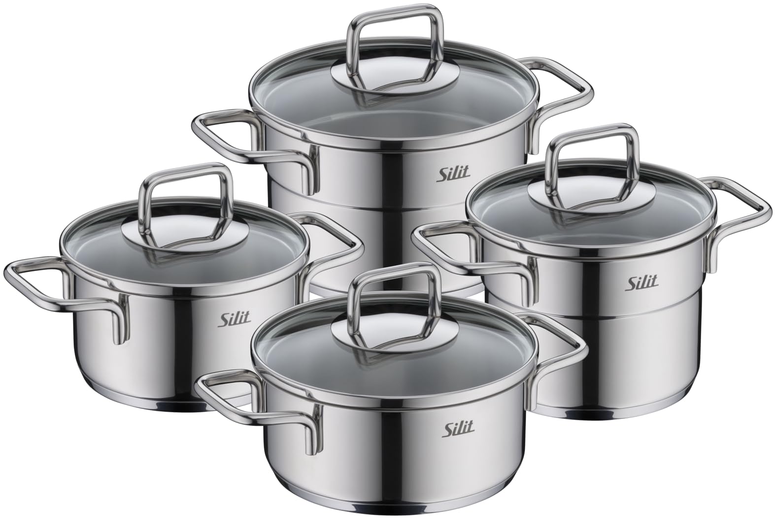 silit-extra-cook-kochgeschirr-set-4-teilig-kocht-pfe-12-14-cm-mit-glasdeckel-cro image 1