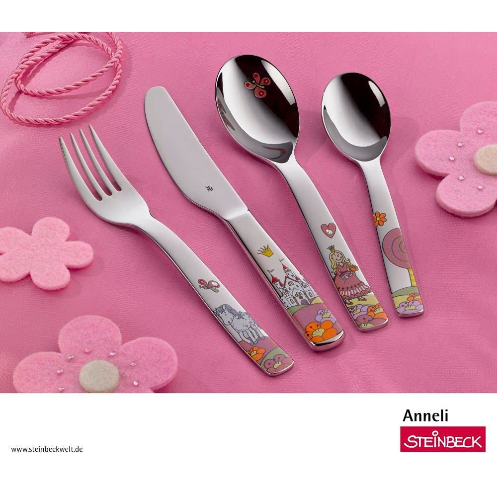 wmf-prinzessin-anneli-kinderbesteck-set-4-teilig-edelstahl-f-r-kinder-ab-3-jahre image 2