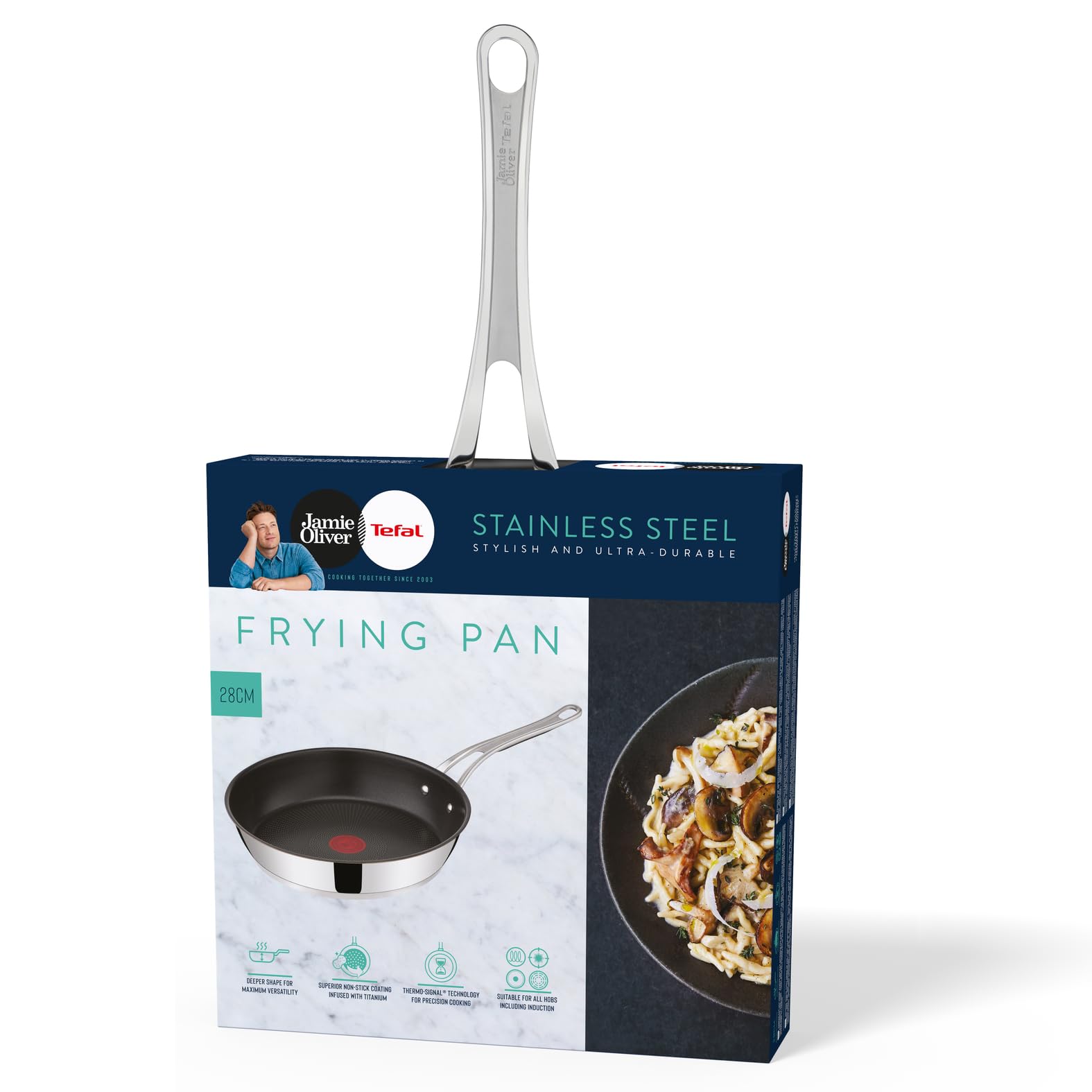 tefal-jamie-oliver-cook-s-classics-bratpfanne-28-cm-e3060635-edelstahl-mit-titan image 7