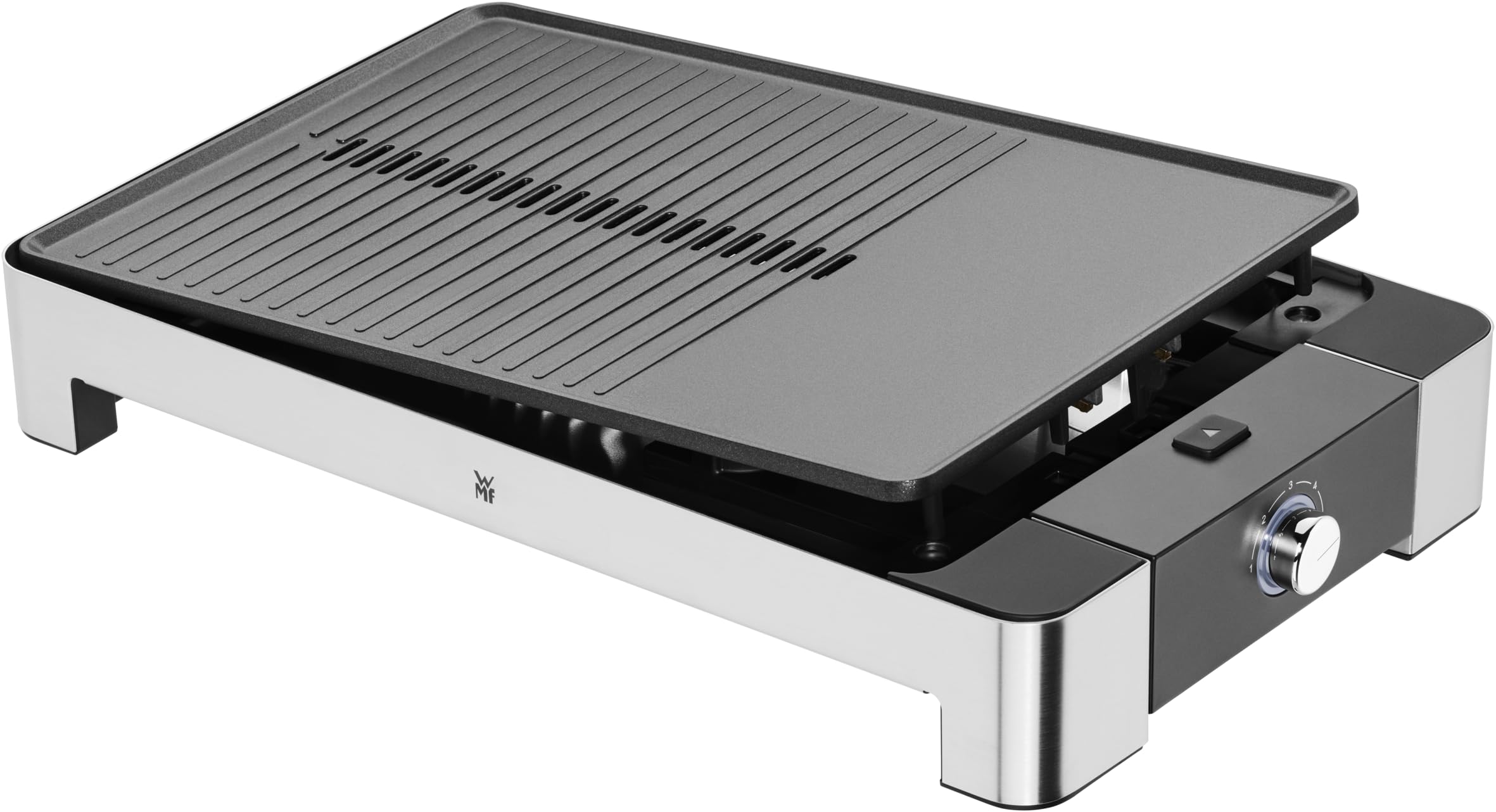 wmf-lono-tischgrill-flach-gerippt-elektrischer-grill-mit-2300-w-cromargan-edelst image 3