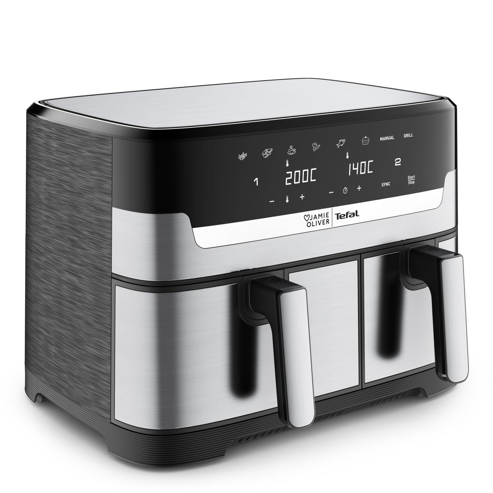 tefal-jamie-oliver-by-tefal-dual-drawer-hei-luftfritteuse-8-3-l-ey90jde1-airfrye image 1