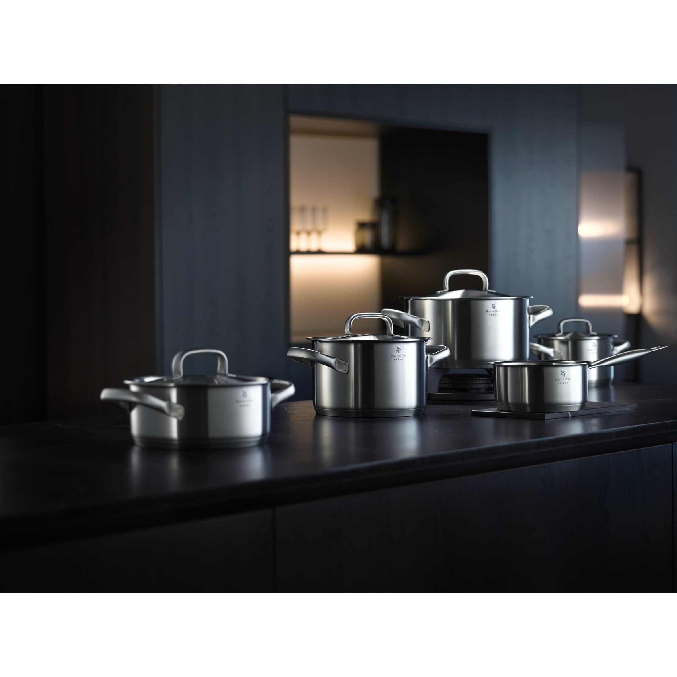 wmf-gourmet-plus-5-teiliges-topfset-induktion-kocht-pfe-mit-metalldeckel-cromarg image 2