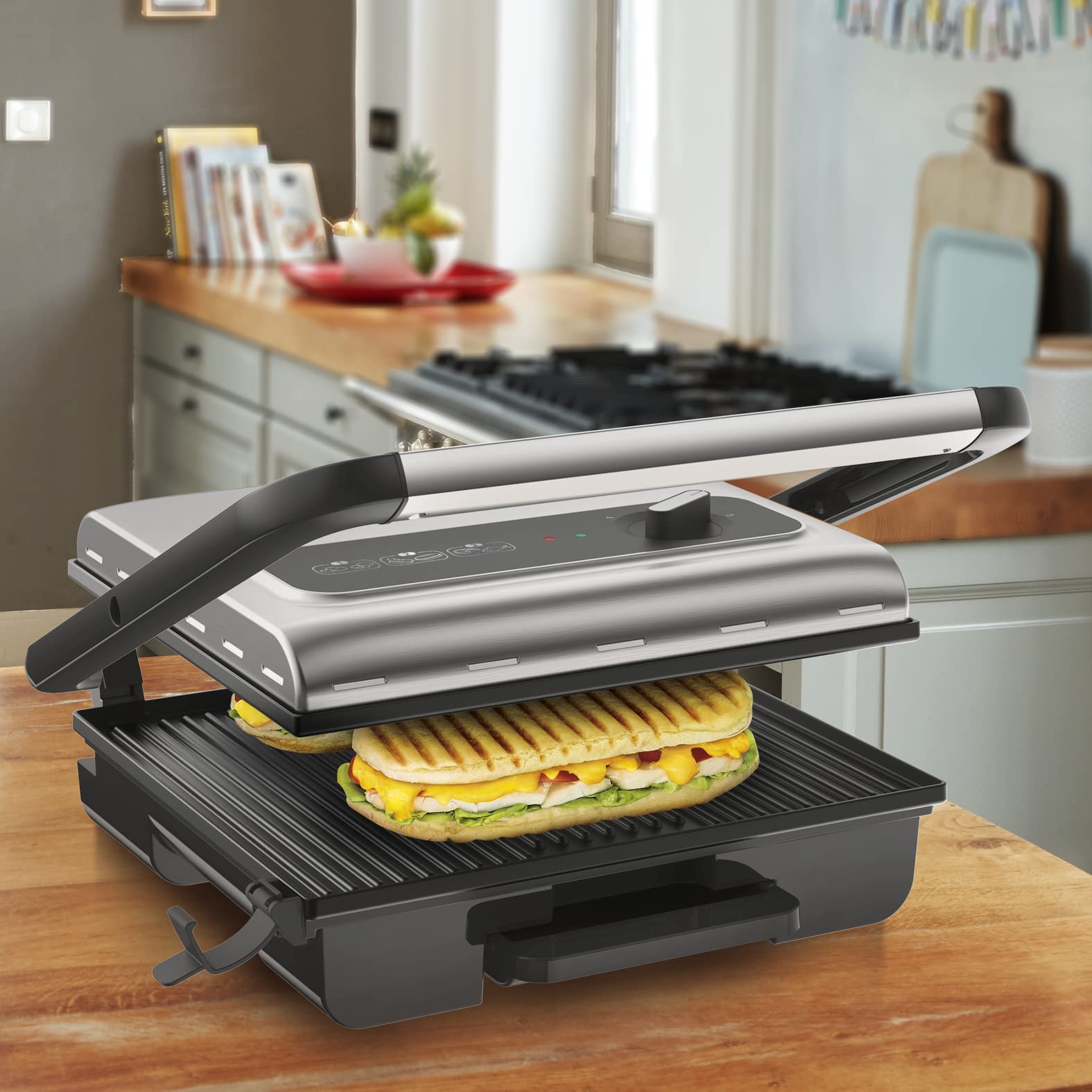 tefal-inicio-adjust-gc242d-kontaktgrill-2000-w-3-stufen-thermostat-antihaftbesch image 3