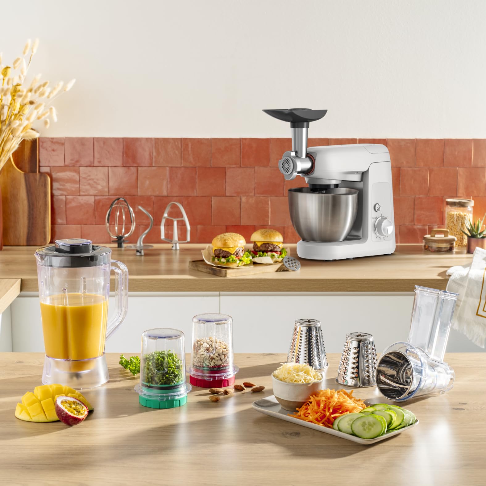 tefal-bake-partner-qb525b38-k-chenmaschine-1100-w-mit-planetarischem-r-hrsystem- image 2