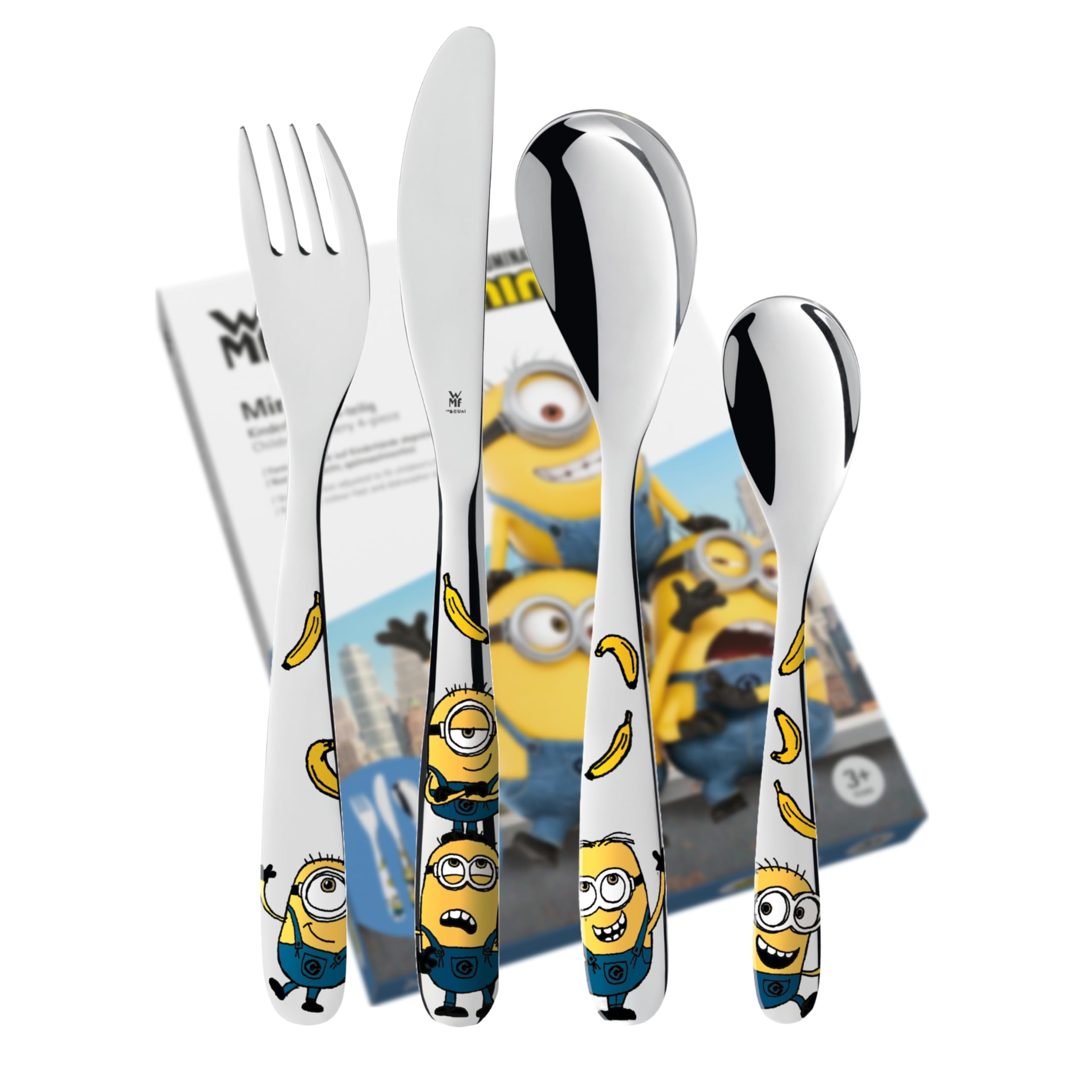 wmf-minions-kinderbesteck-4-teilig-mit-namensgravur-cromargan-edelstahl-ab-3-jah image 1