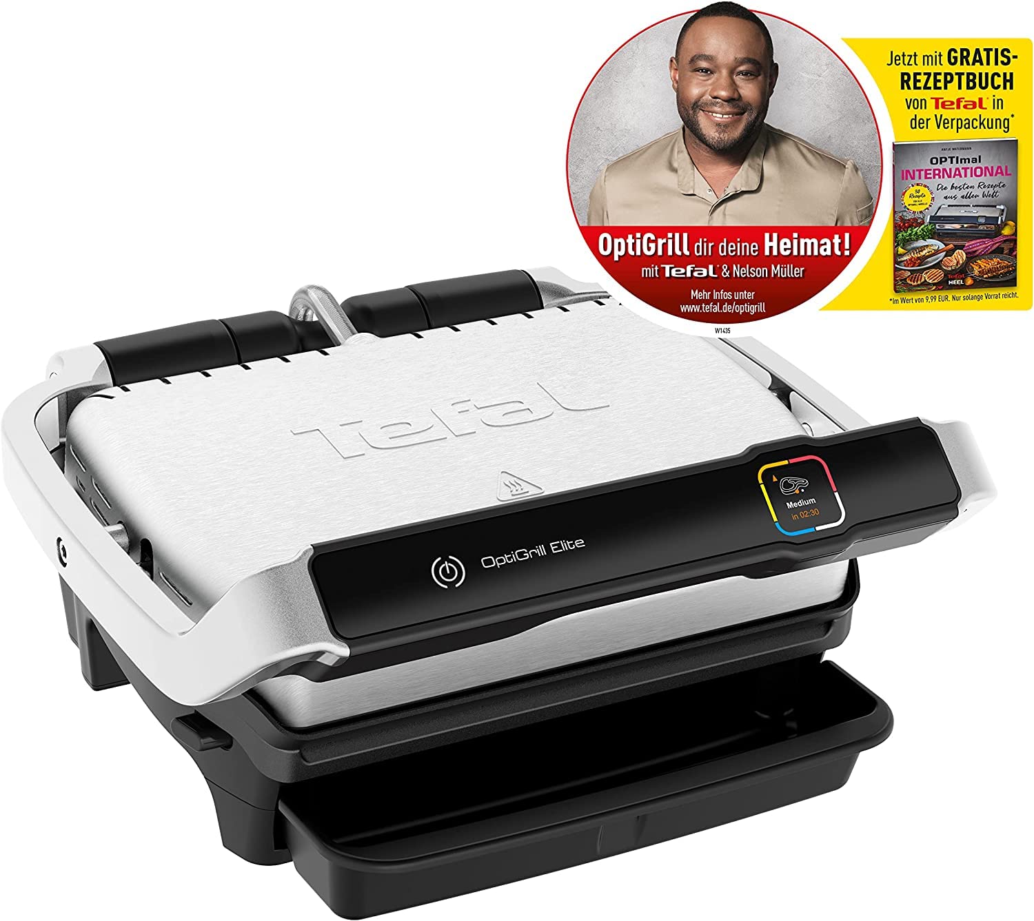 tefal-gc750d-optigrill-elite-kontaktgrill-edelstahl-schwarz-30x20-cm-12-automati image 2