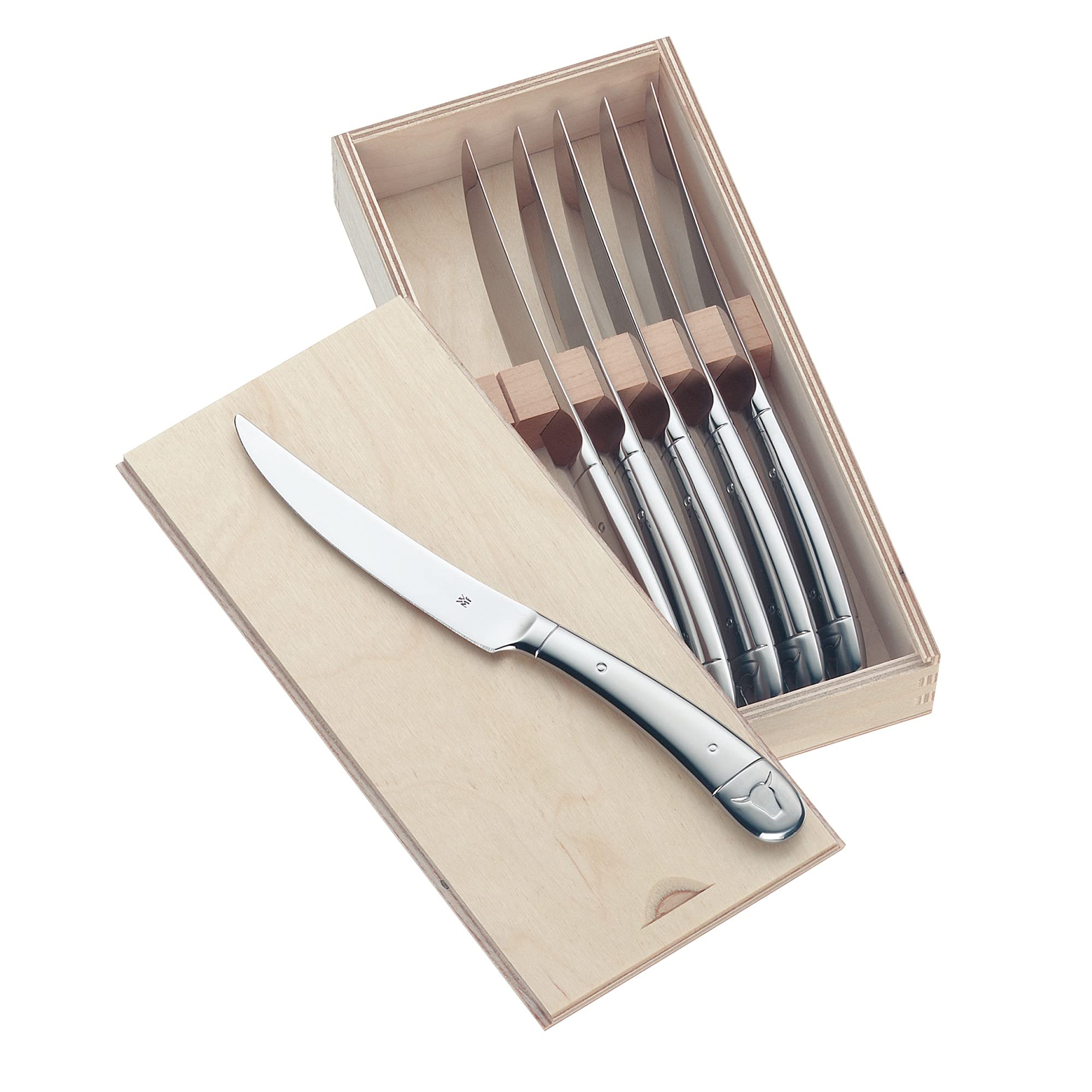 wmf-steakmesser-set-6-teilig-monobloc-messer-mit-wellenschliff-cromargan-edelsta image 1