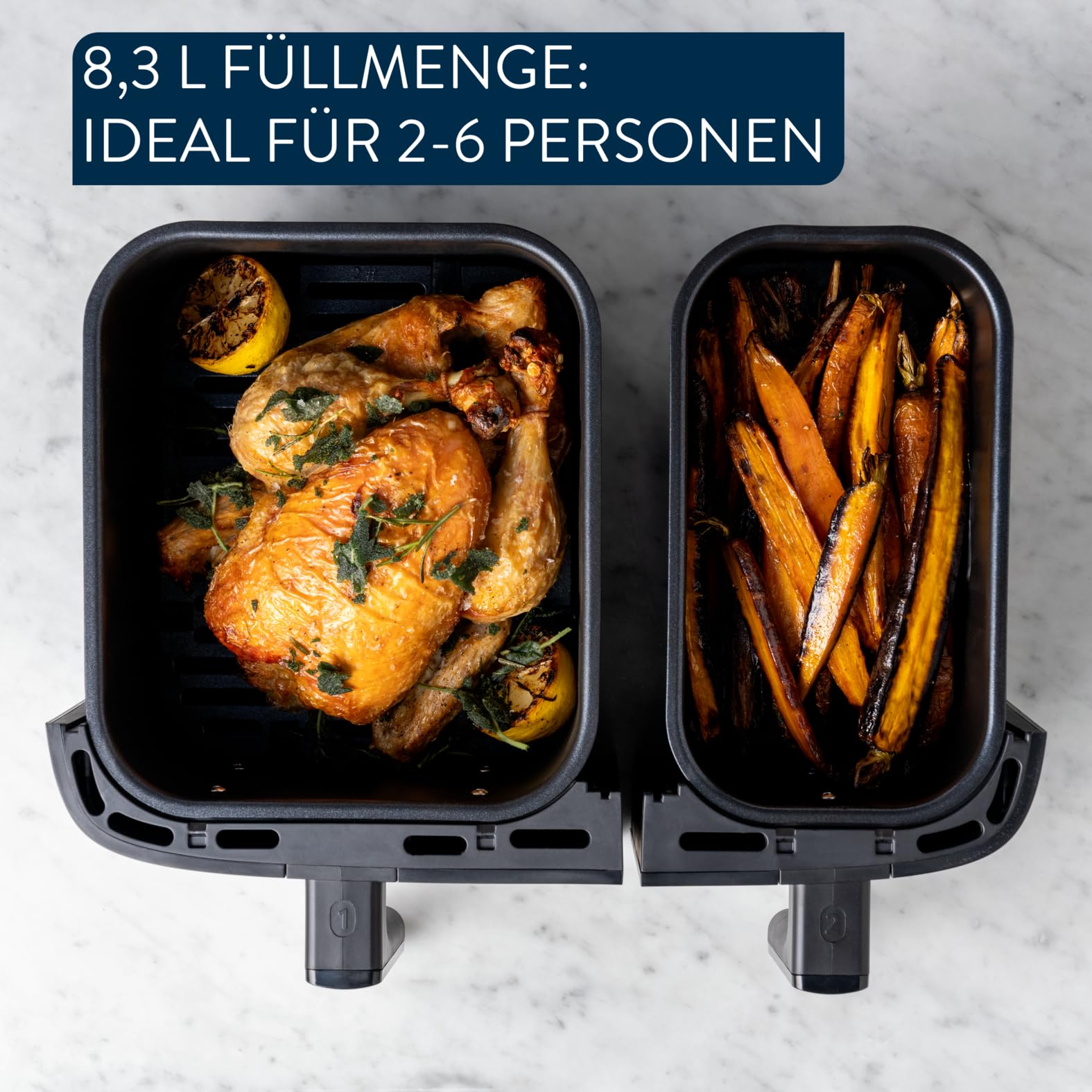 tefal-jamie-oliver-by-tefal-dual-drawer-hei-luftfritteuse-8-3-l-ey90jde1-airfrye image 6