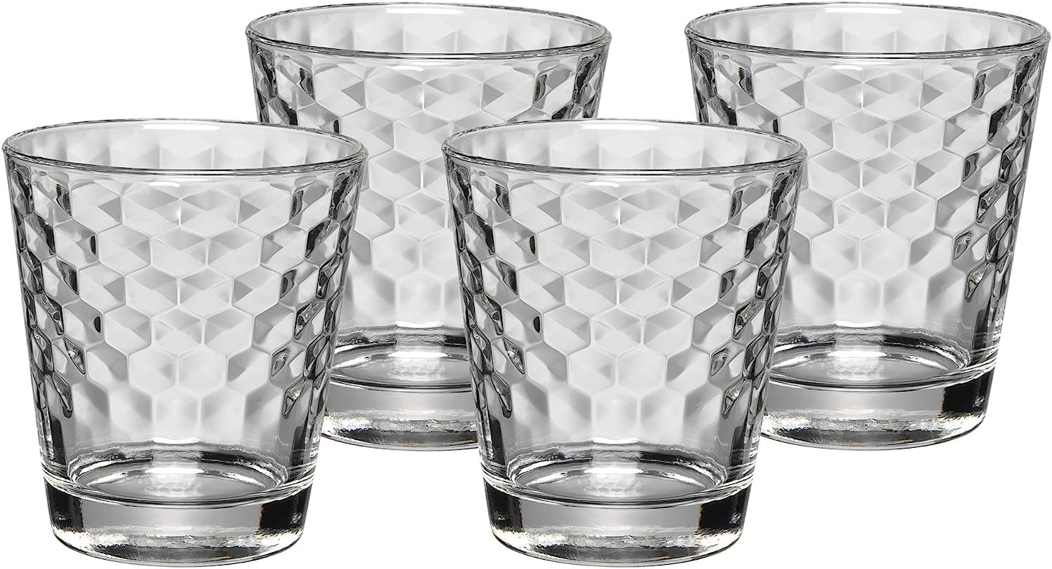 wmf-coffeetime-wassergl-ser-set-4-teilig-tumbler-gl-ser-265-ml-mit-wabenmuster-h image 1
