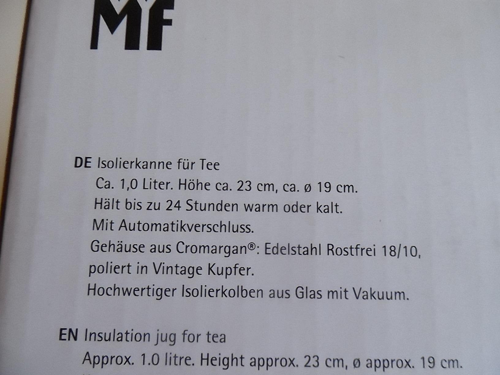 Wunderschöne Kanne, hält wirklich heiß