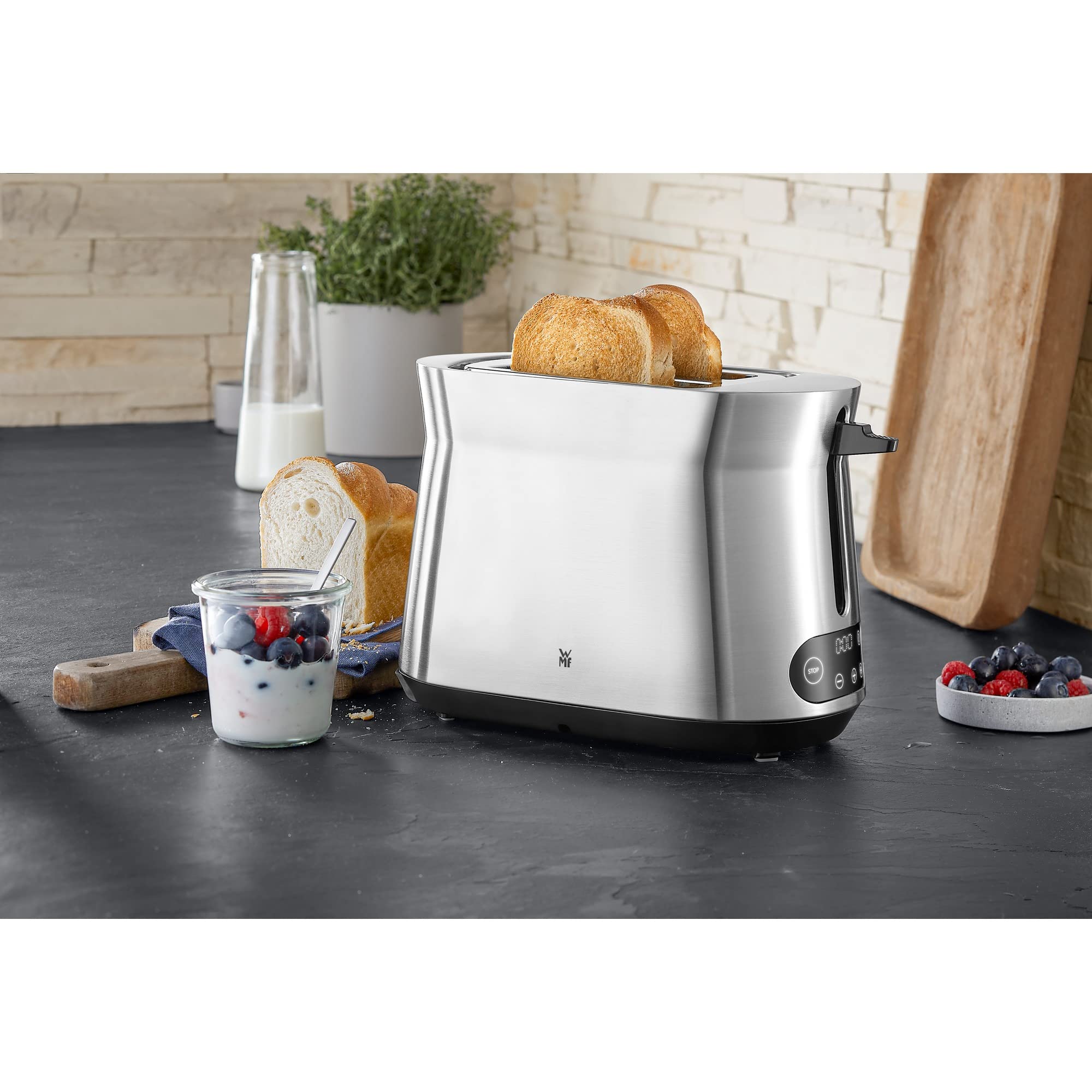 wmf-kineo-toaster-edelstahl-doppelschlitz-toaster-2-scheiben-mit-br-tchenaufsatz image 2