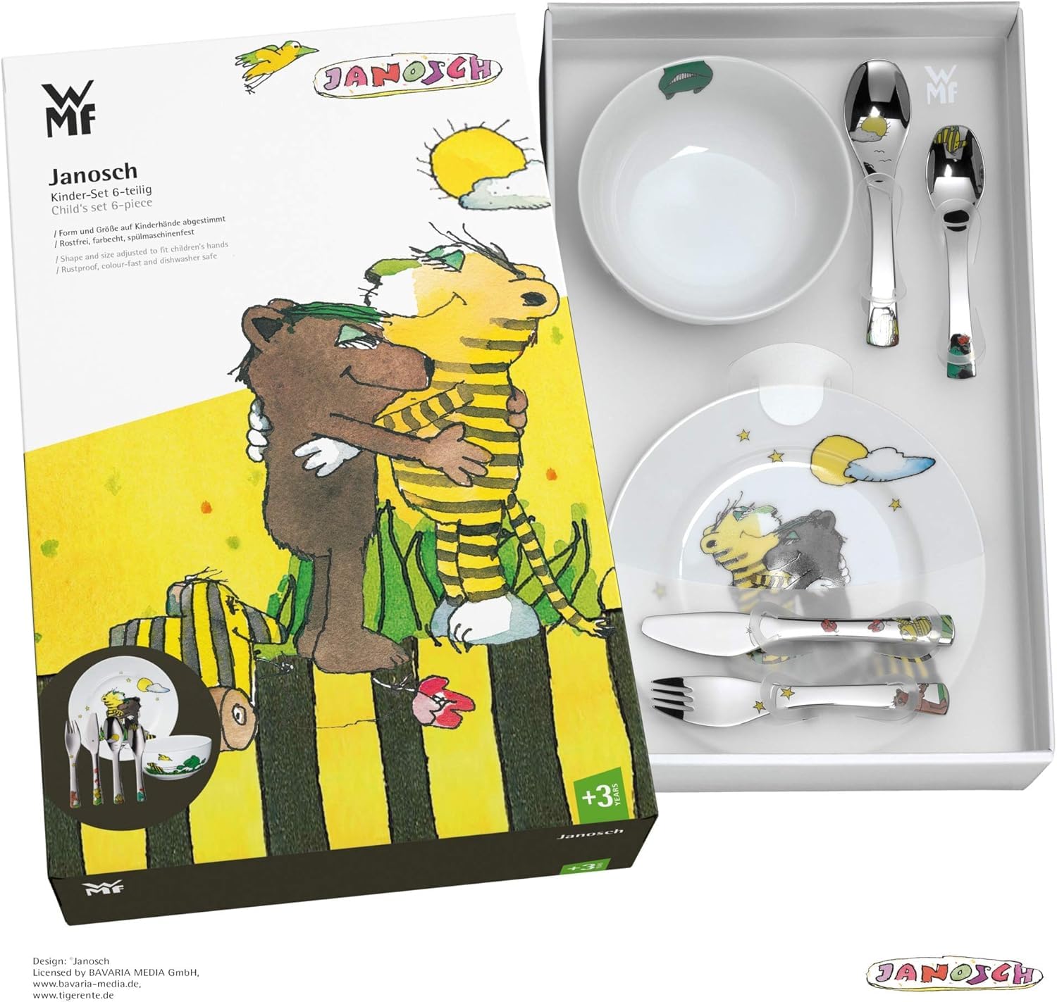 wmf-janosch-kindergeschirr-set-6-teilig-mit-namensgravur-porzellan-teller-m-sli- image 2