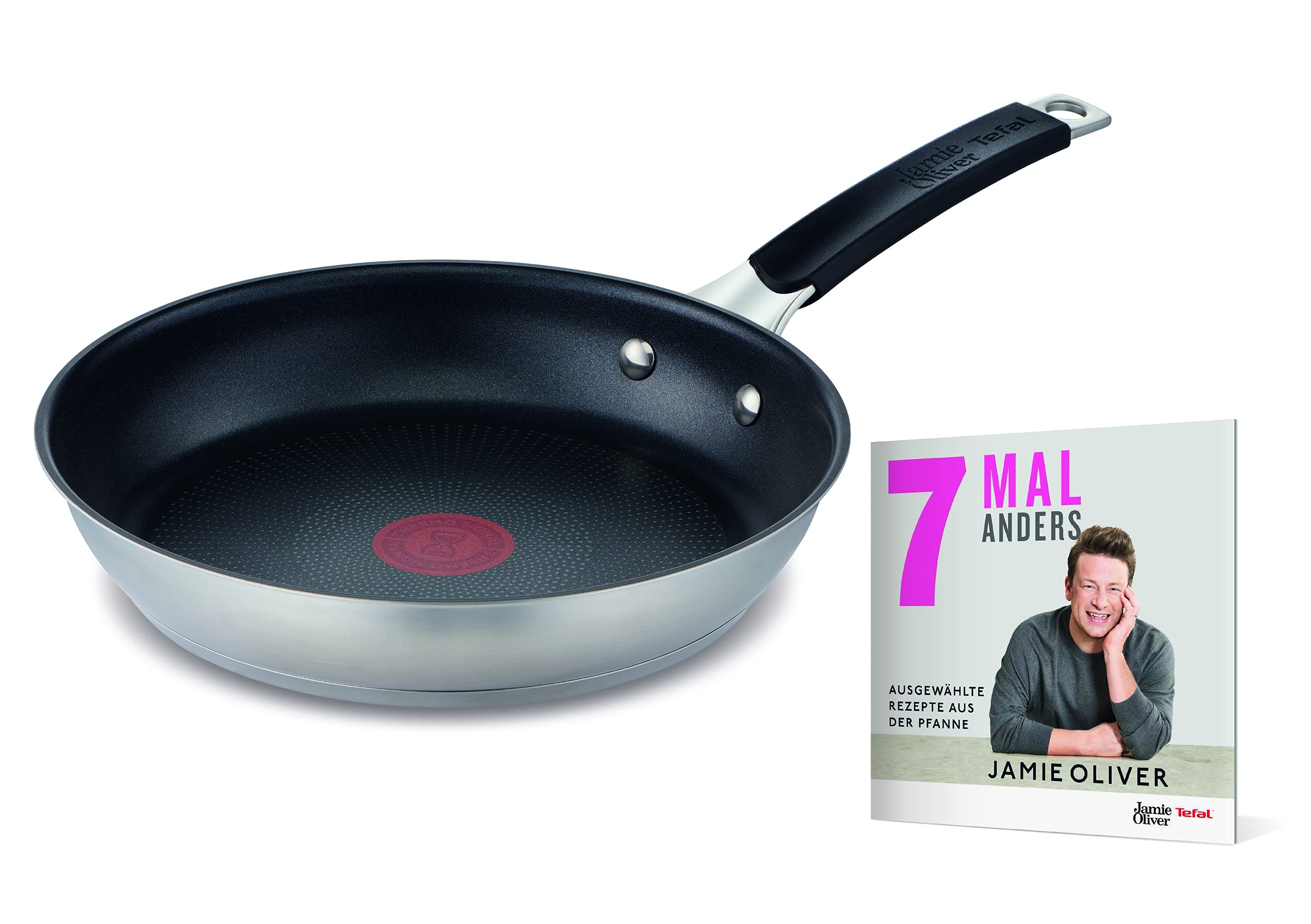 tefal-jamie-oliver-bratpfanne-28-cm-e51206az-inkl-rezeptheft-edelstahl-thermo-si image 1