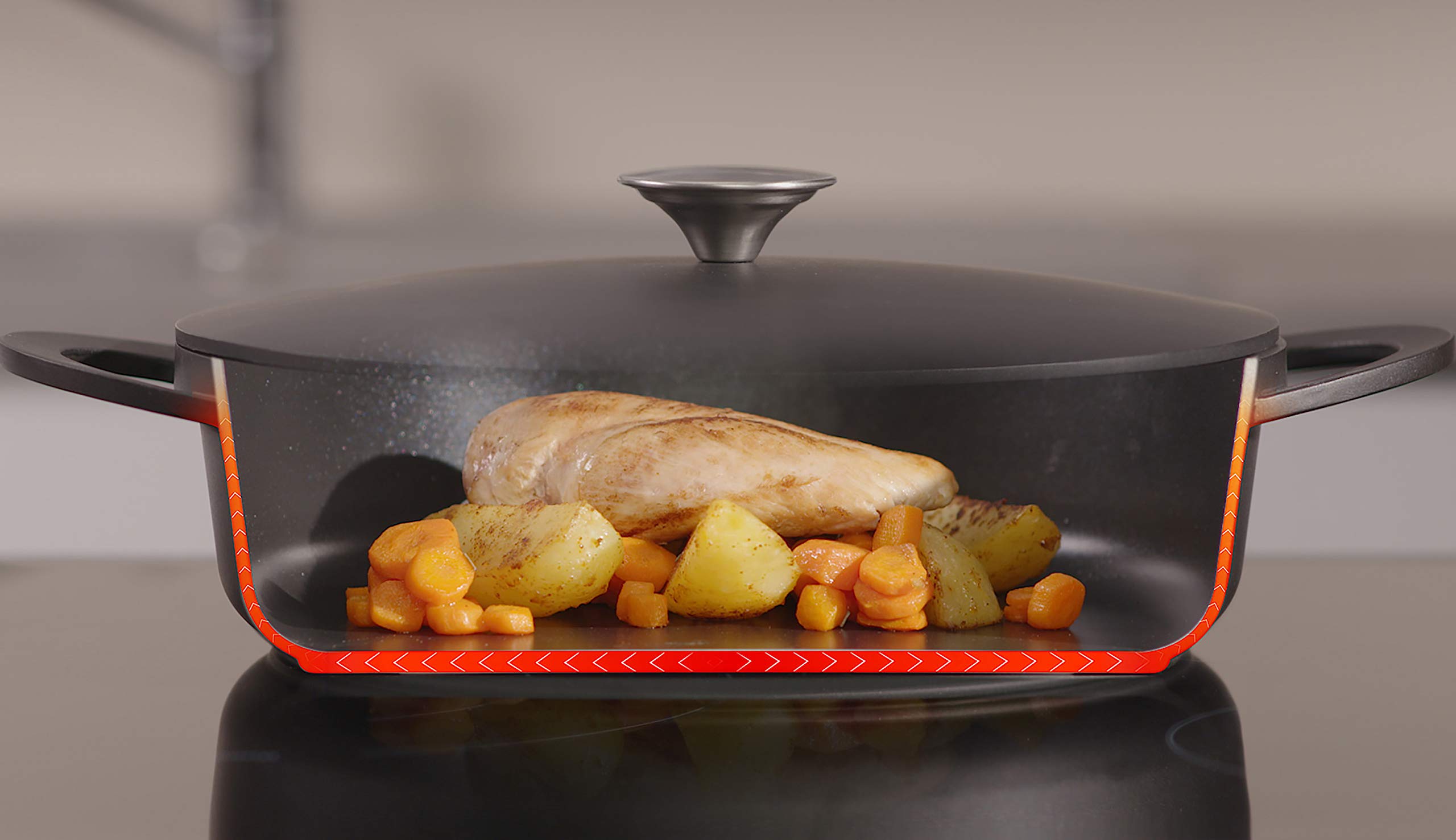 tefal-trattoria-e21872-schmorpfanne-28-cm-mit-hohem-rand-und-gussdeckel-servierp image 6