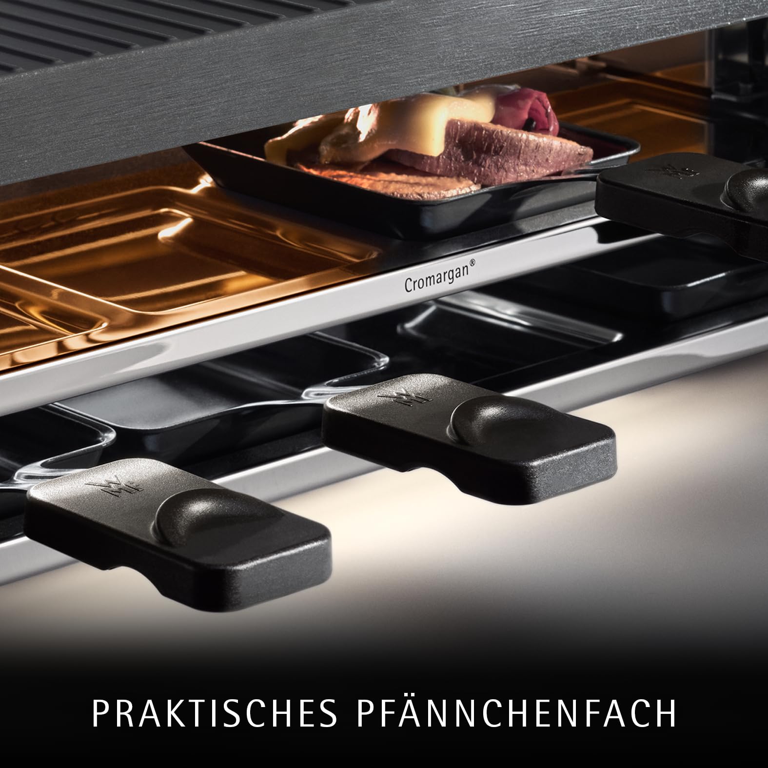 wmf-master-raclette-grill-f-r-8-personen-1500-w-mit-8-keramikpf-nnchen-und-schie image 7