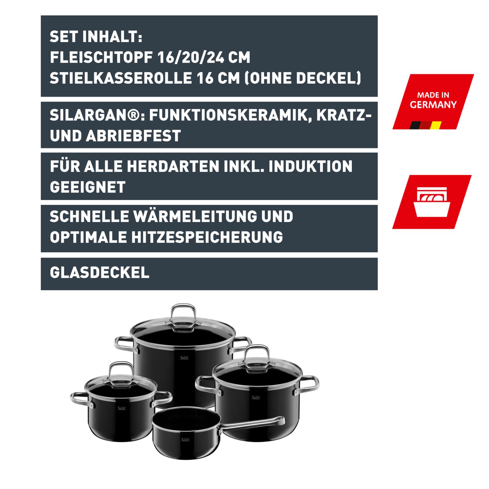 silit-elegance-line-topfset-induktion-4-teilig-kochtopf-set-mit-glasdeckel-silar image 2