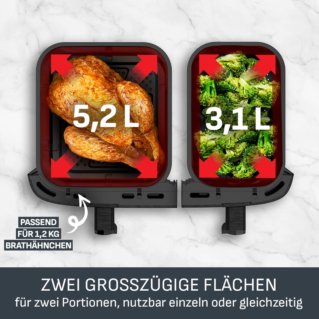 tefal-dual-easy-fry-ey9018-hei-luftfritteuse-mit-2-kammern-8-3-l-doppelkammer-ai image 3