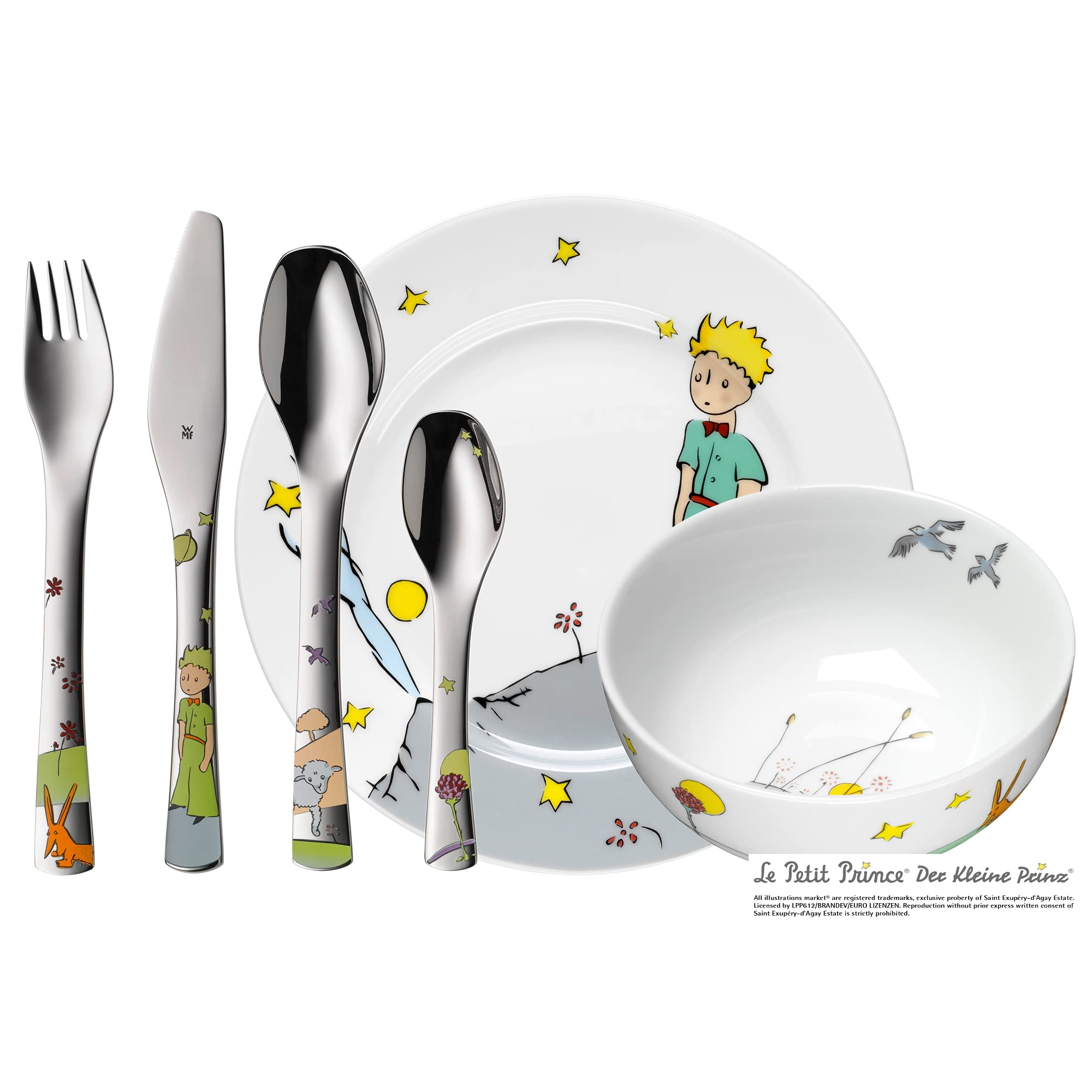 wmf-der-kleine-prinz-kinder-geschirrset-6-teilig-kindergeschirr-mit-kinderbestec image 1