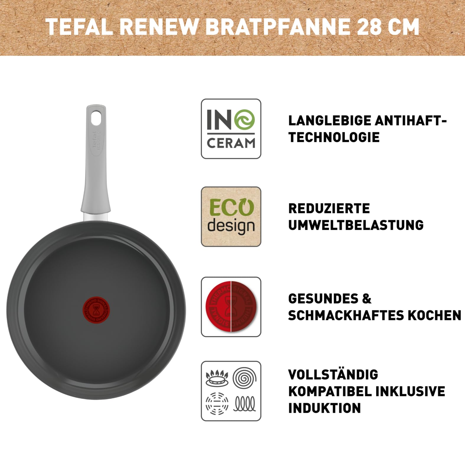 tefal-renew-on-bratpfanne-28-cm-induktion-aluminiumpfanne-mit-thermo-signal-und- image 2