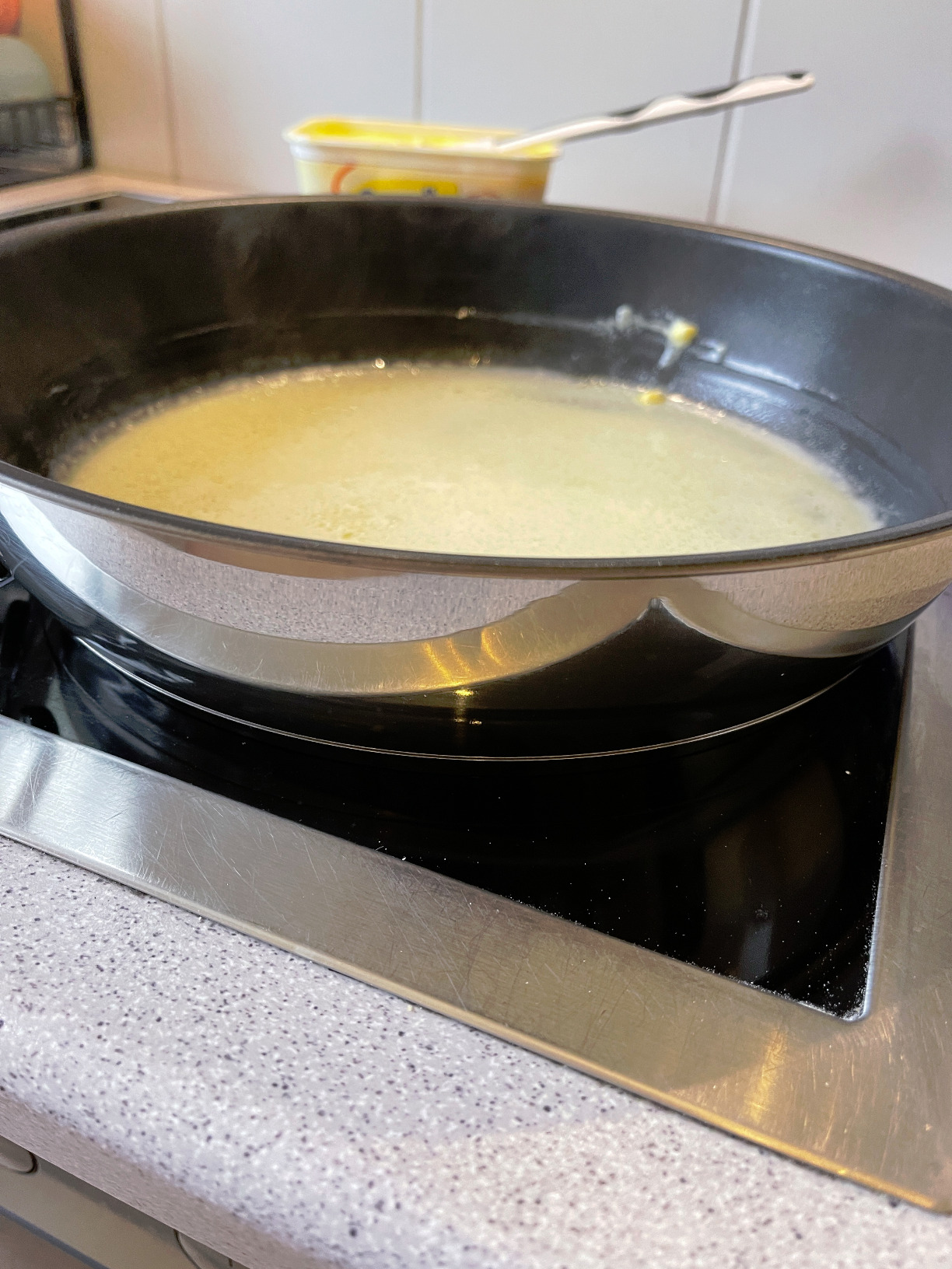 Gute Pfanne mit Gewicht