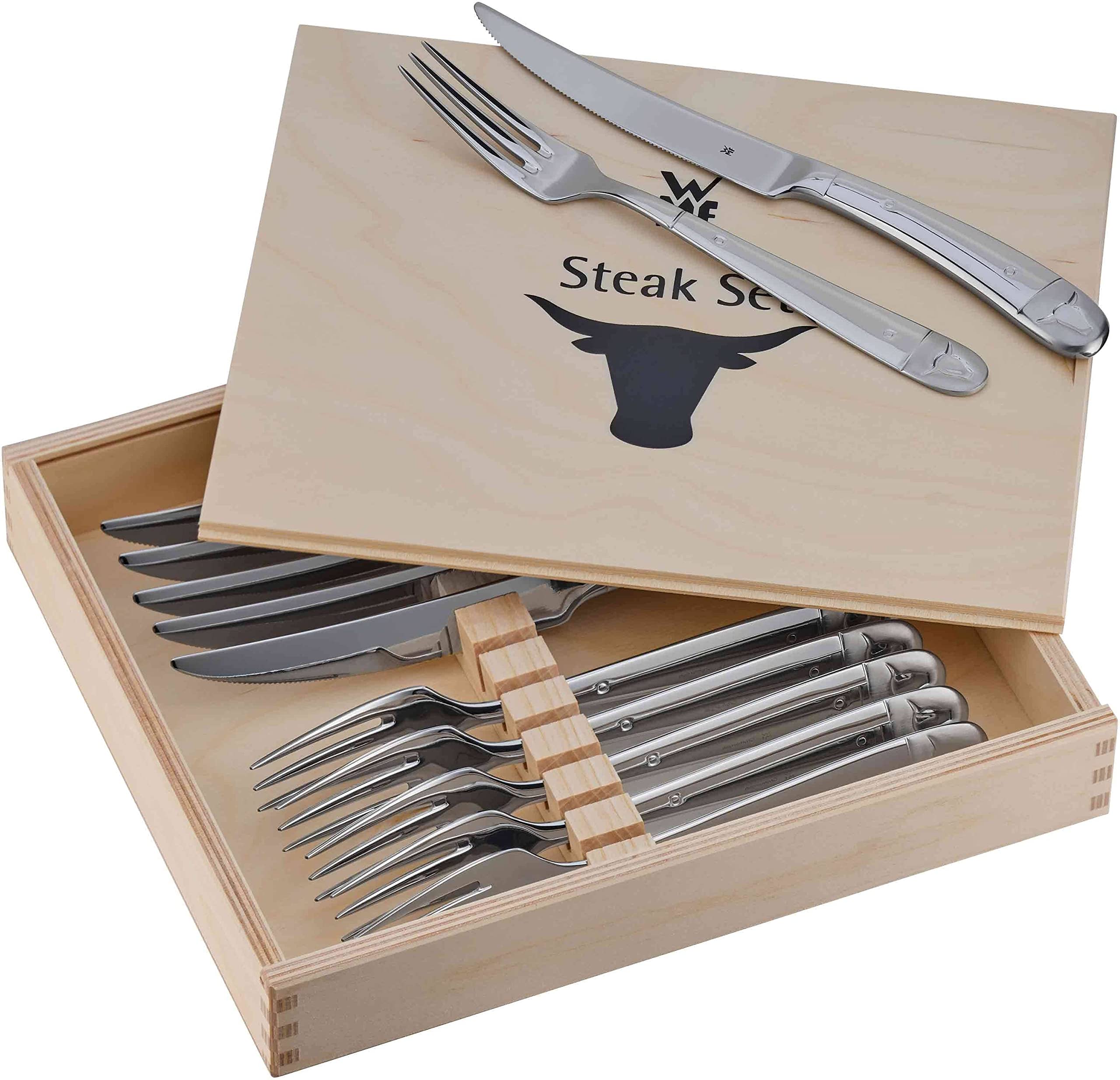 wmf-steakbesteck-12-teilig-f-r-6-personen-steakmesser-steakgabel-set-in-holzkist image 1