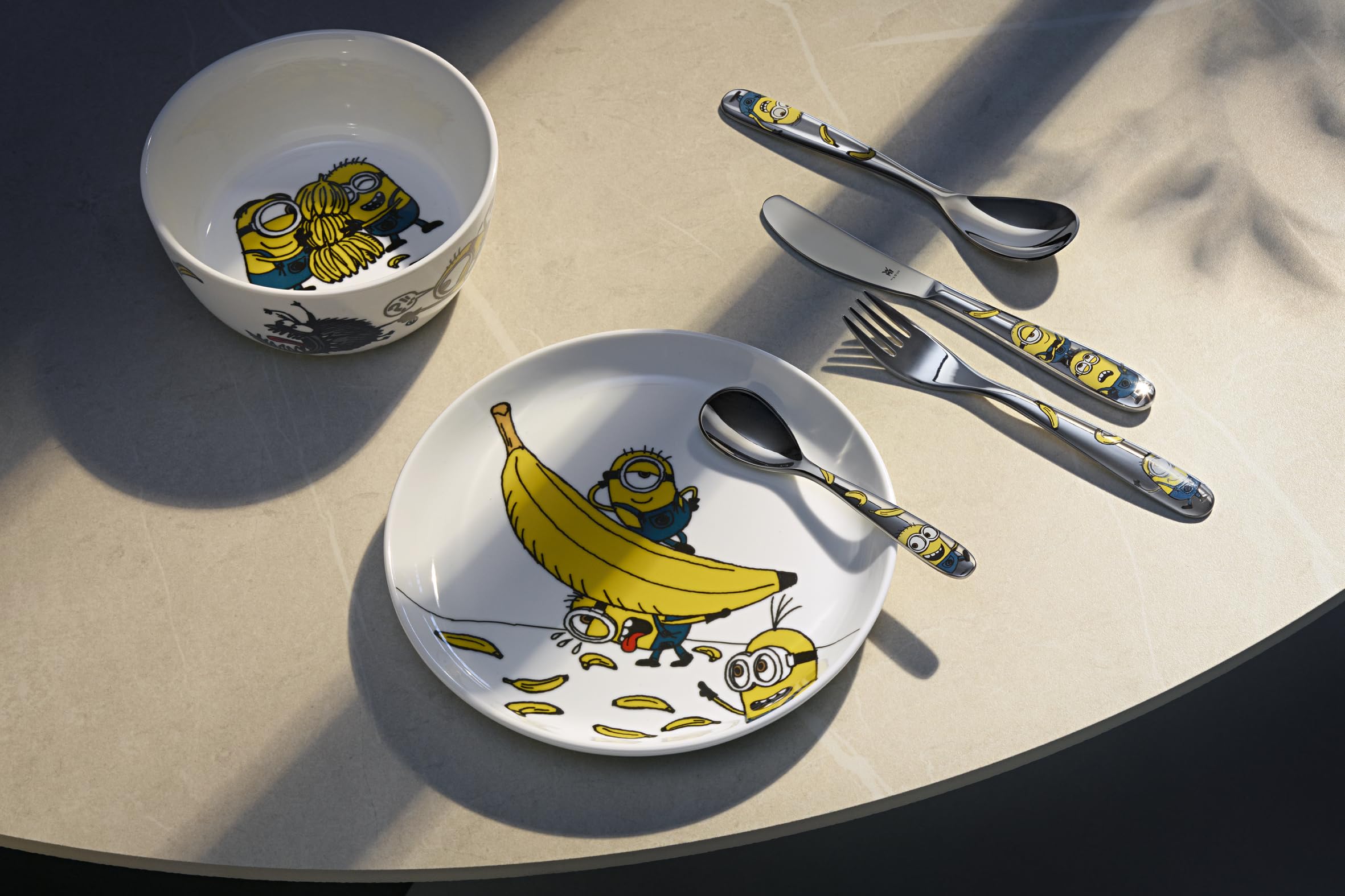 wmf-minions-kinder-geschirrset-6-teilig-mit-kinderbesteck-cromargan-edelstahl-ab image 2