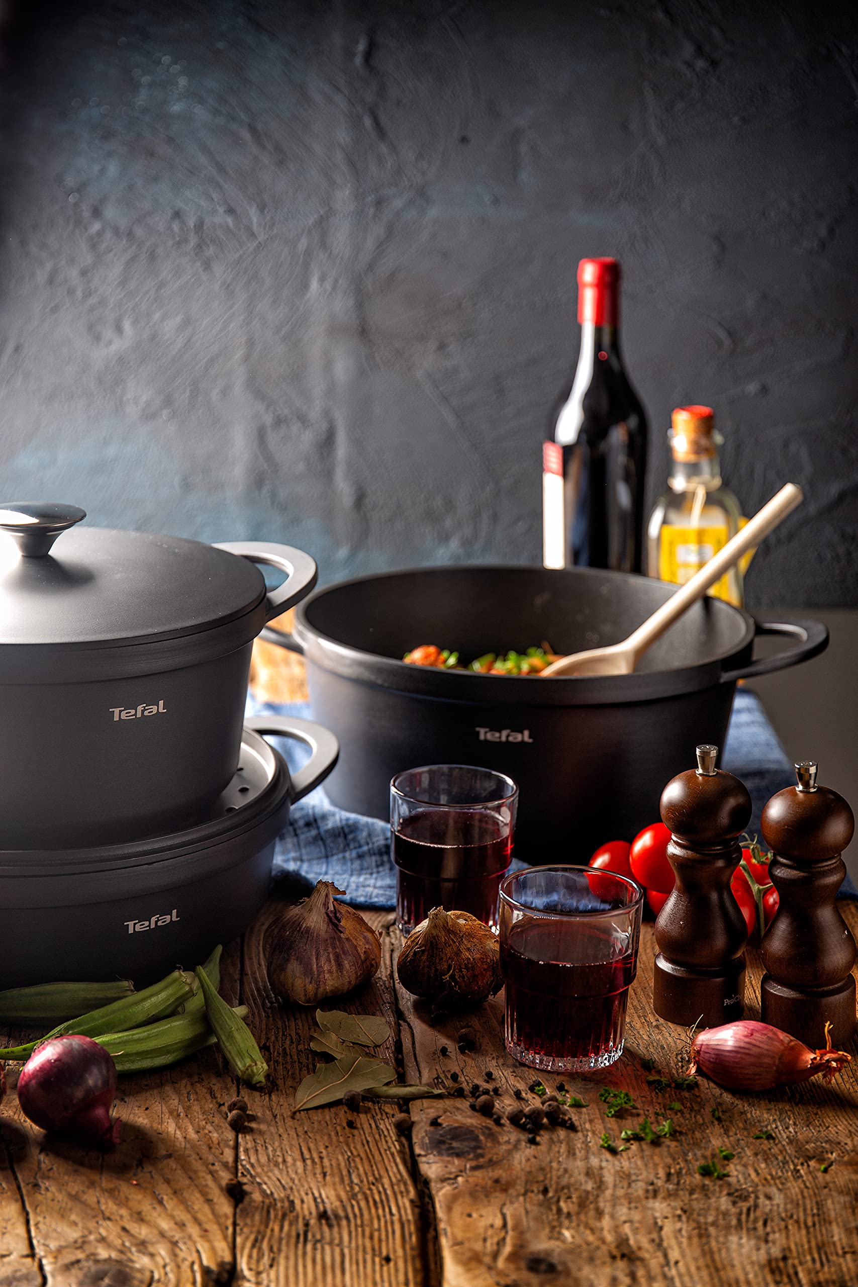 tefal-trattoria-e21853-schmortopf-28-cm-br-ter-aus-aluguss-mit-gussdeckel-und-ti image 4