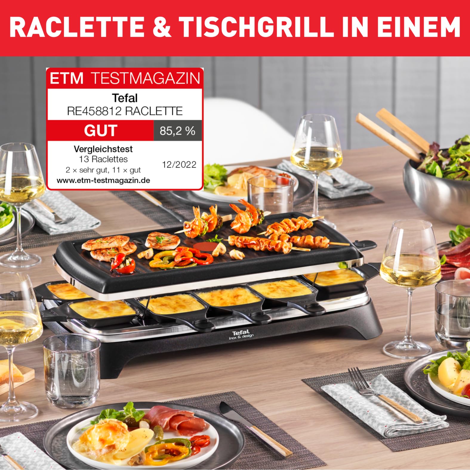 tefal-raclette-grill-ambiance-re4588-raclette-f-r-10-personen-mit-tischgrill-fun image 3