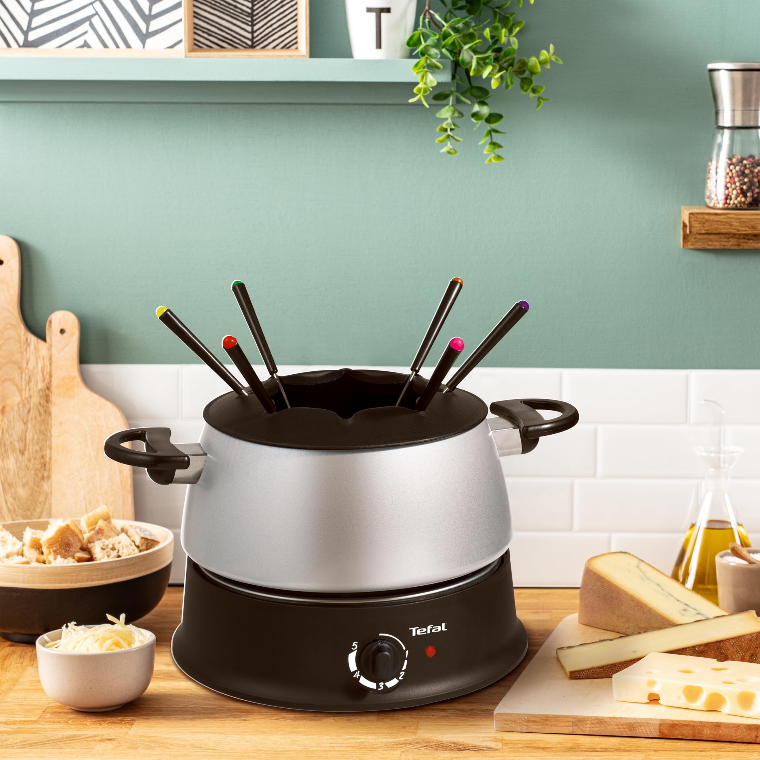 tefal-ef3000-fondue-base-ronde-elektrisches-fondue-set-f-r-6-personen-1200-w-mit image 2