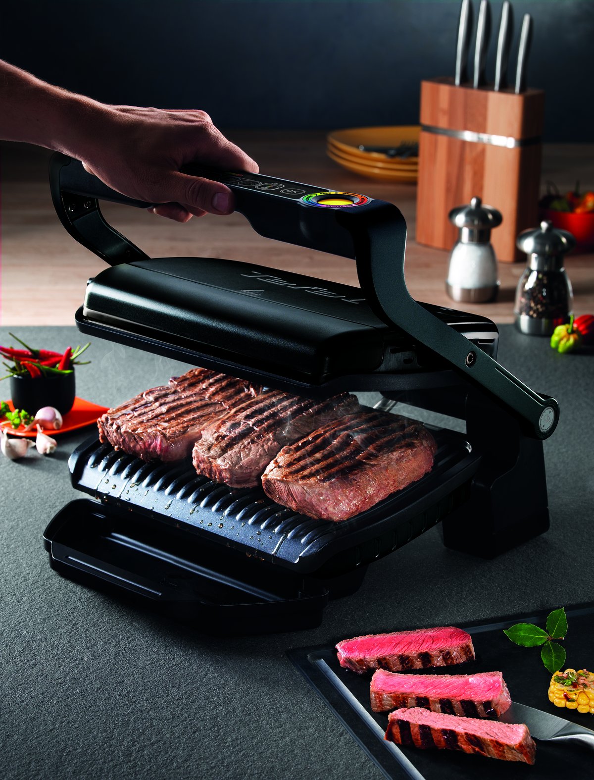tefal-optigrill-gc7128-kontaktgrill-schwarz-6-automatikprogramme-manueller-modus image 8