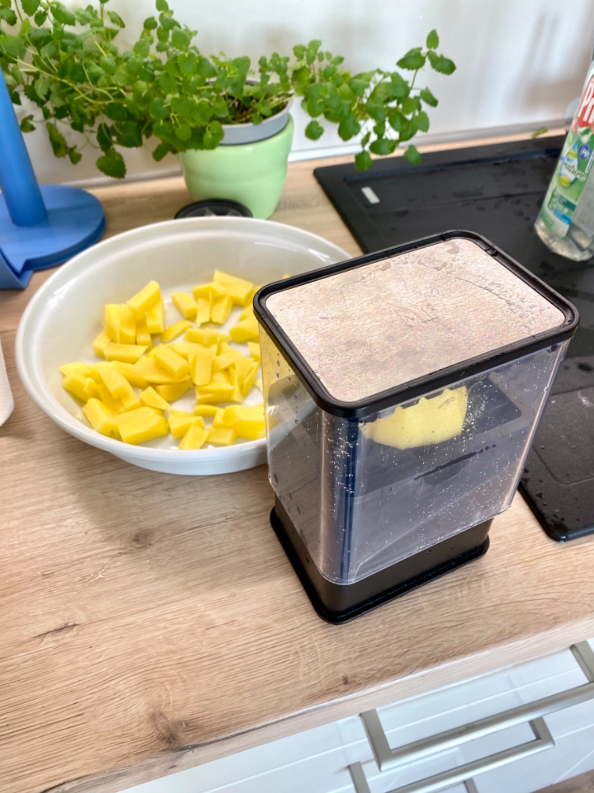 Kartoffelschneider macht Spaß