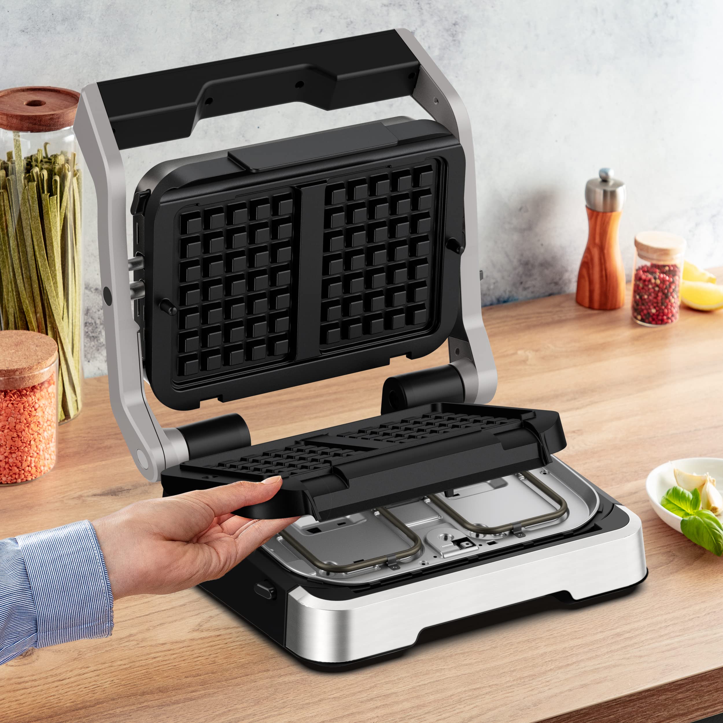 tefal-xa7308-optigrill-waffelplatten-belgische-waffeln-aluminiumdruckguss-mit-an image 4